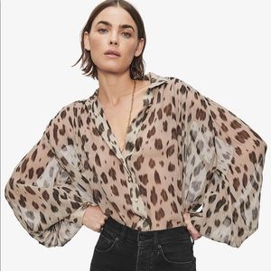 Anine Bing NWT, Kacey leopard print blouse, XS
